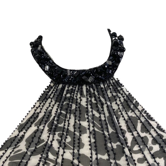 Escada Animal Print Sequin Beaded Dress Sz 32 EUC - Picture 6 of 12